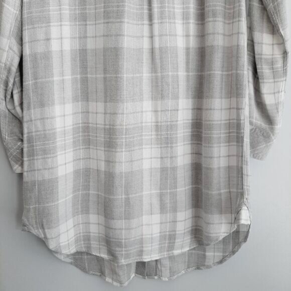 RAILS Plaid Shirt Tunic Dress Button Down Grey & White Sz XS - Picture 10 of 14